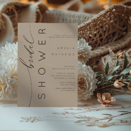 Invitación Modern Neutral Tan & Typography Bridal Shower
