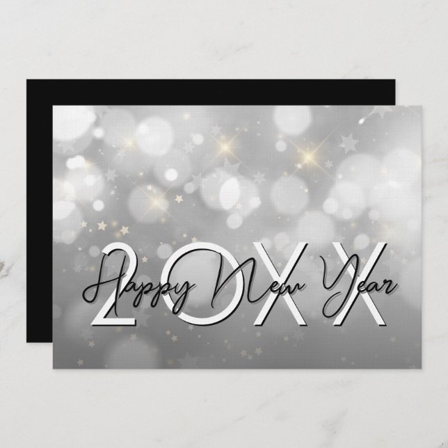 Invitación Modern New Year's Eve Party (Anverso / Reverso)