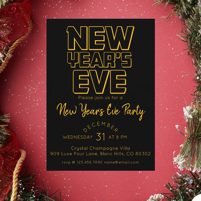 Invitación Modern New Year's Eve Party  (Subido por el creador)