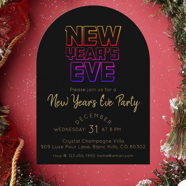 Invitación Modern New Year's Eve Party  (Subido por el creador)