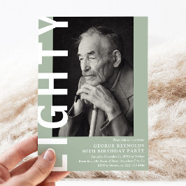 Invitación Modern OCHENTA Foto 80 cumpleaños