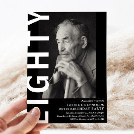 Invitación Modern OCHENTA Foto 80 cumpleaños