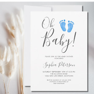 Invitación Modern Oh Baby Boy Baby Shower