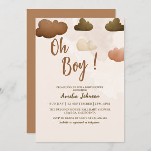 Invitación Modern Oh boy boho boy Baby Shower