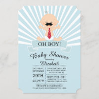 Modern Oh Boy Mustache Boys Baby Shower