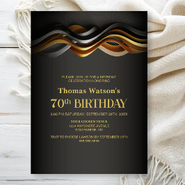 Invitación Modern Orange 70th Birthday Party