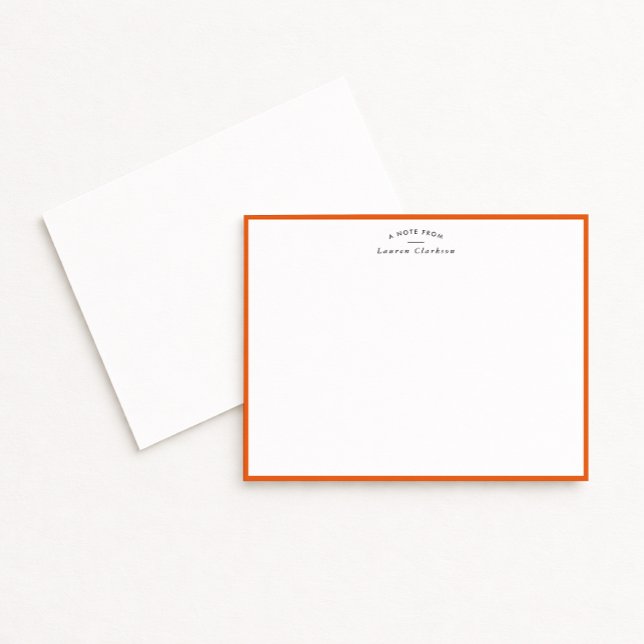 Invitación Modern Orange Border Personalized Note Card (Subido por el creador)