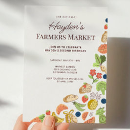 Invitación Modern Organic Farmers Market Birthday