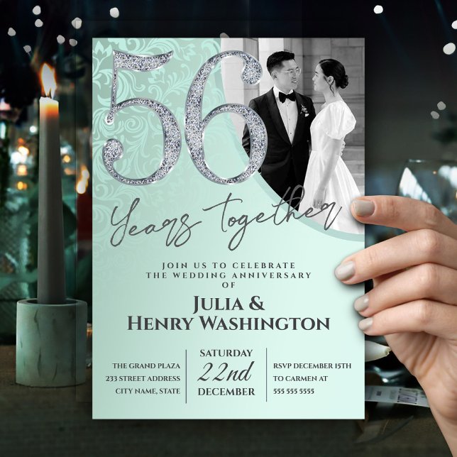 Invitación Modern Ornate 56th Wedding Anniversary  (Subido por el creador)