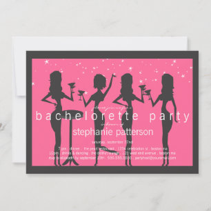 Invitación Modern Party Girls Cocktail Bachelorette Party