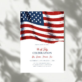 Invitación Modern Patriotic American Flag 4th of July Party