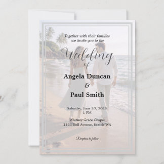 Invitación Modern Photo Background Wedding Invitation Card