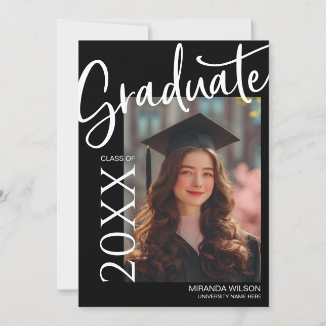 Invitación Modern Photo Graduation Party Invite Announcement (Anverso)