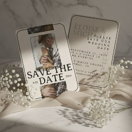 Invitación Modern Photo Grid with Bold Serif Save the Date