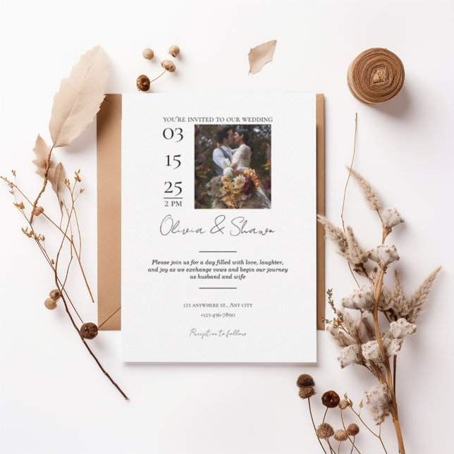 Invitación Modern Photo Wedding Invitation (Subido por el creador)