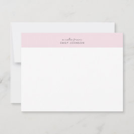 Invitación Modern pink and white a note from flat card