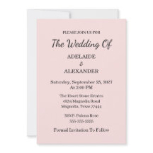 Modern Pink Blush Wedding Save The Date