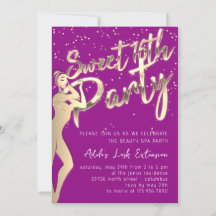 Modern Pink Gold Sweet 16th Fiesta Script