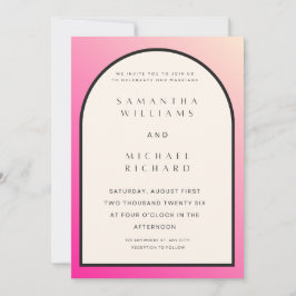 Invitación Modern Pink Ombre Arch Wedding Invitation - Custom