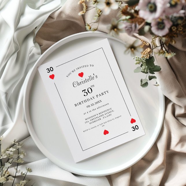 Invitación Modern Playing Card Playing Card 30th Birthday (Subido por el creador)