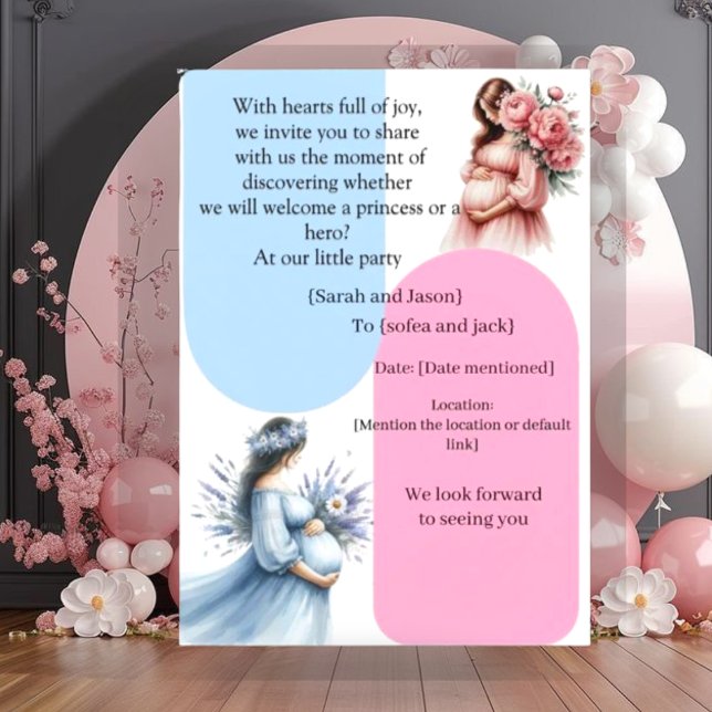 Invitación Modern Pregnancy Announcement Card - Bilingual Ara (Subido por el creador)
