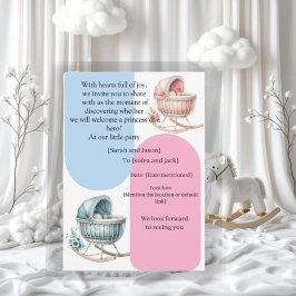 Invitación Modern Pregnancy Announcement Card - Bilingual Ara