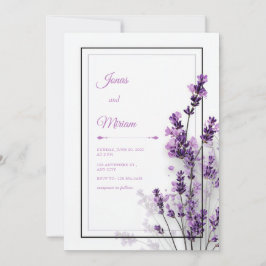 Invitación Modern Purple Lavender Black Purple Frame Wedding