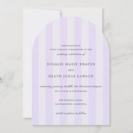 Invitación Modern Purple Stripes Elegant Wedding