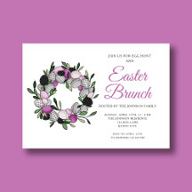 Modern Purple Wreath Easter Brunch