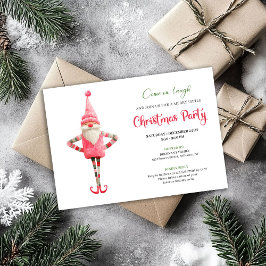 Invitación Modern Quirky Pink Santa Christmas Celebration