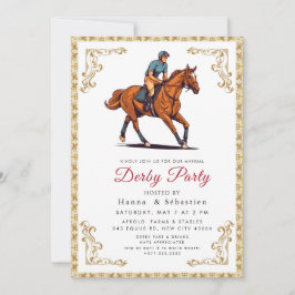 Invitación Modern Race Horse Derby Party Equestrian 