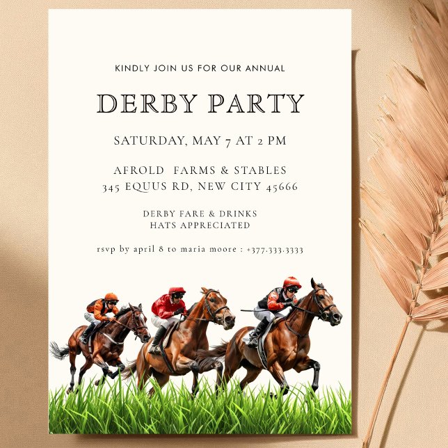 Invitación Modern Race Horse Derby Party Equestrian  Invitati (Subido por el creador)