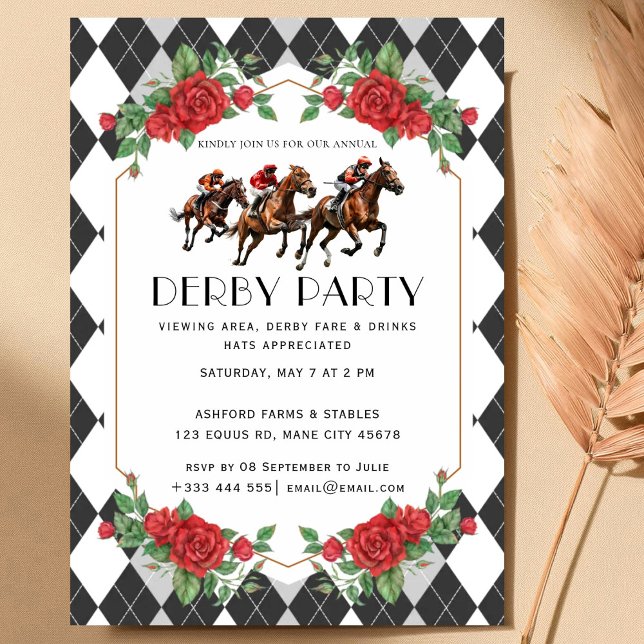 Invitación Modern Race Horse Derby Party Equestrian Invitatio (Subido por el creador)