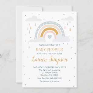 Invitación Modern Rainbow Invitation Baby Shower