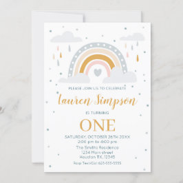 Invitación Modern Rainbow Invitation Birthday