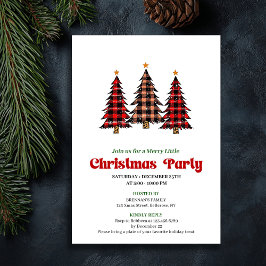 Invitación Modern Red Black Plaid Festive Editable Invite
