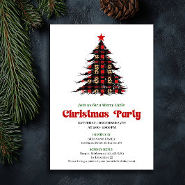 Invitación Modern Red Black Plaid Festive Event Editable
