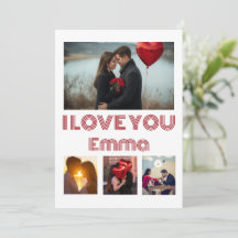 Modern Red Valentine’s Day Photo Card – 4 Photos