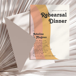 Invitación Modern Retro 70 Cena de ensayo en arcoiris