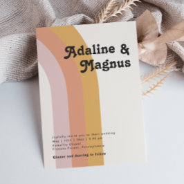 Invitación Modern Retro 70's Rainbow Casual Boda
