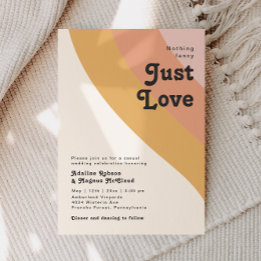 Invitación Modern Retro 70's Rainbow Just Love Boda