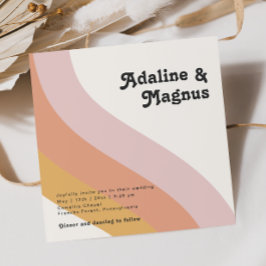 Invitación Modern Retro Boda de la Plaza del Arcoiris de los 