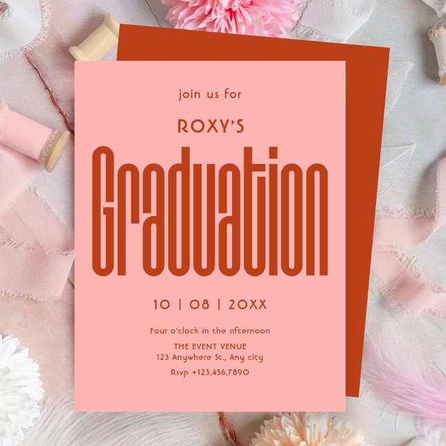Invitación Modern Retro Graduación (Subido por el creador)