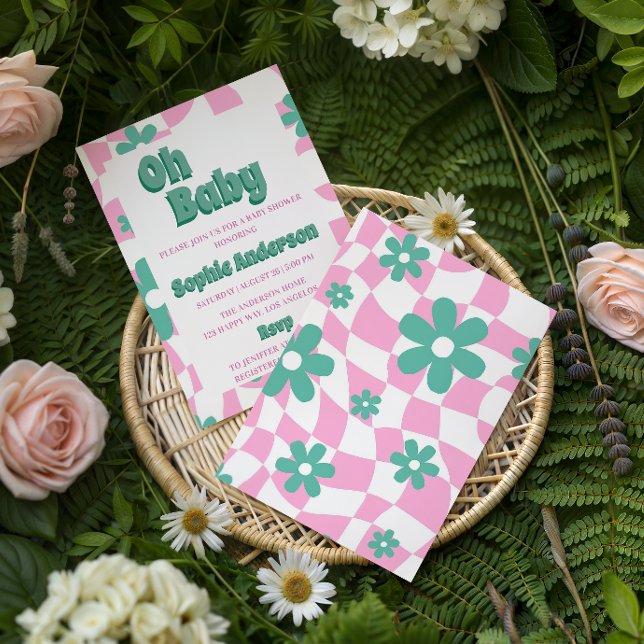 Invitación Modern Retro Pastel Oh Baby Shower (Subido por el creador)