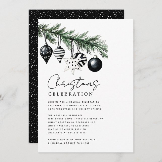 Invitación Modern Rustic Nature Christmas Party Invitation  (Anverso / Reverso)