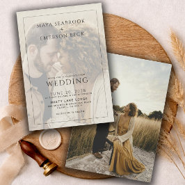 Invitación Modern Rustic Overlay Photo Wedding