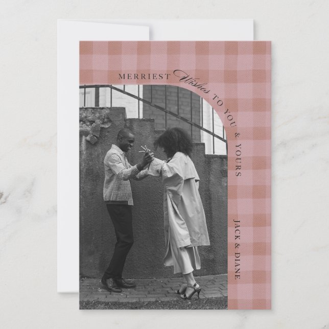 Invitación Modern Rustic Plaid Holiday Photo Card Personalize (Anverso)