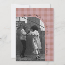 Invitación Modern Rustic Plaid Holiday Photo Card Personalize