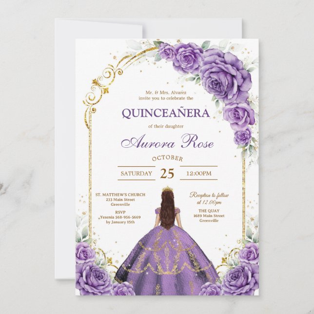 Invitación Modern Rustic Quinceanera Invitation (Anverso)