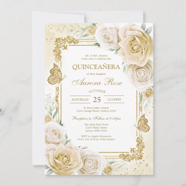 Invitación Modern Rustic Quinceanera Invitation (Anverso)